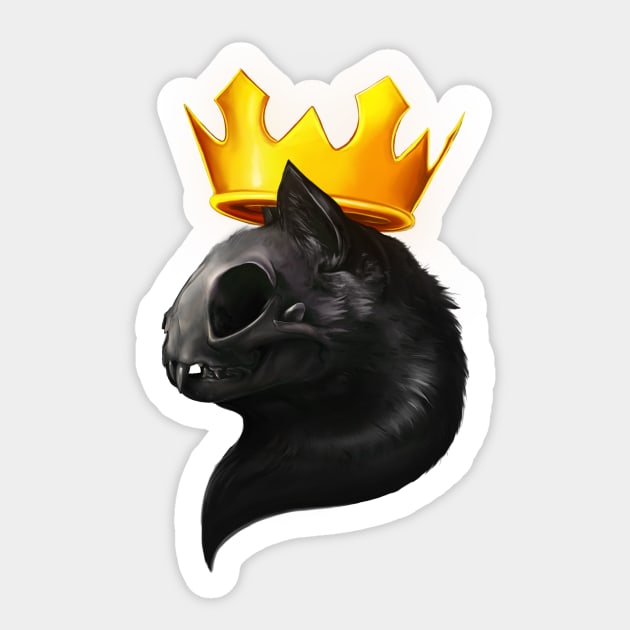 Cat And Crown Sticker by Projectsilver